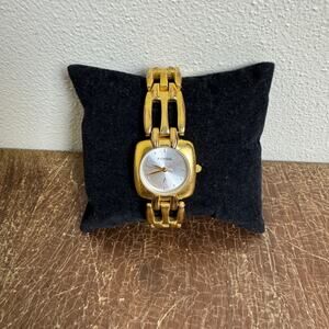 Fossil F2 Gold Tone Link Bracelet Analog Ladies Wristwatch‎ Battery Powered